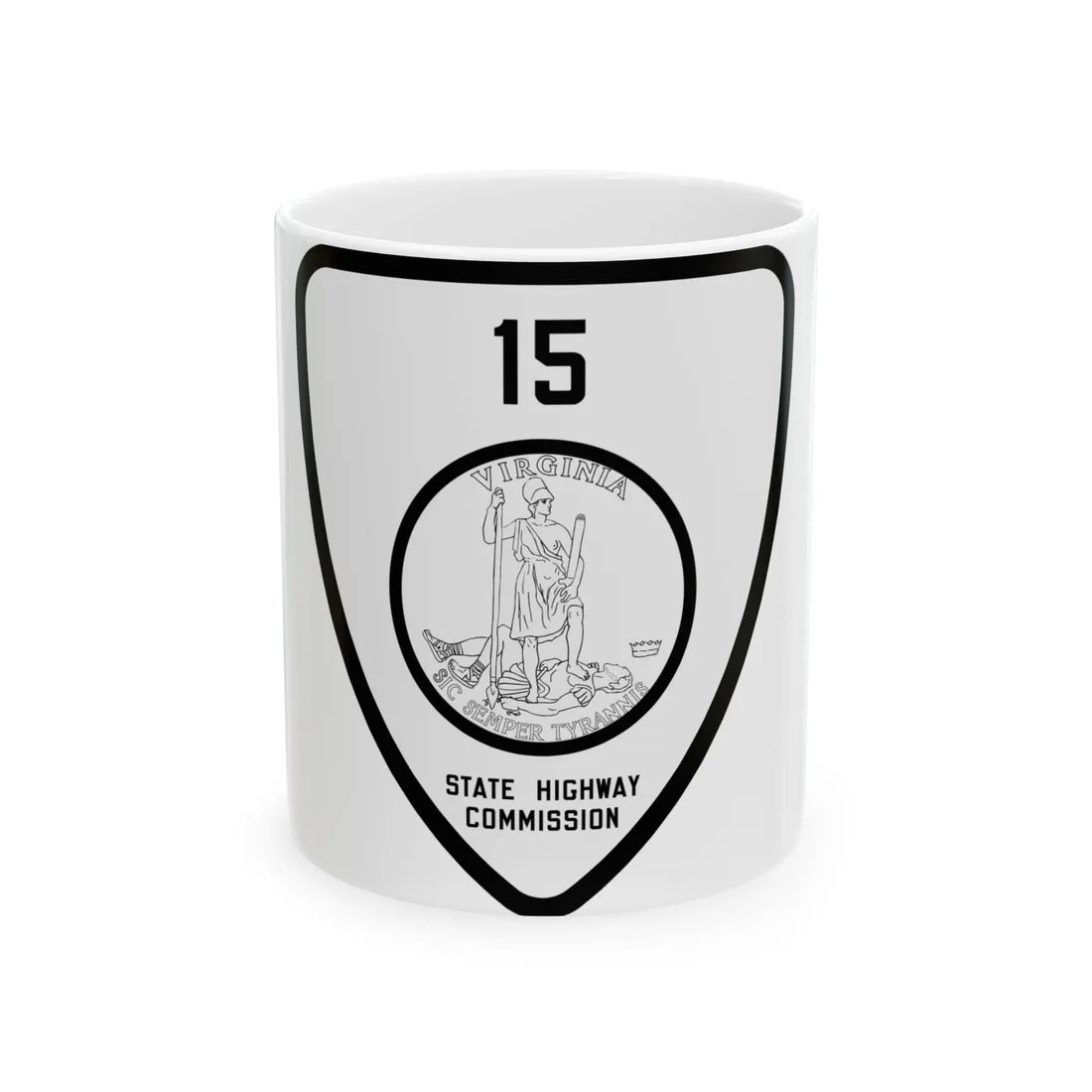 Virginia 15 1918 (Virginia) (Road Sign) White Coffee Mug 11oz - Go Mug Yourself