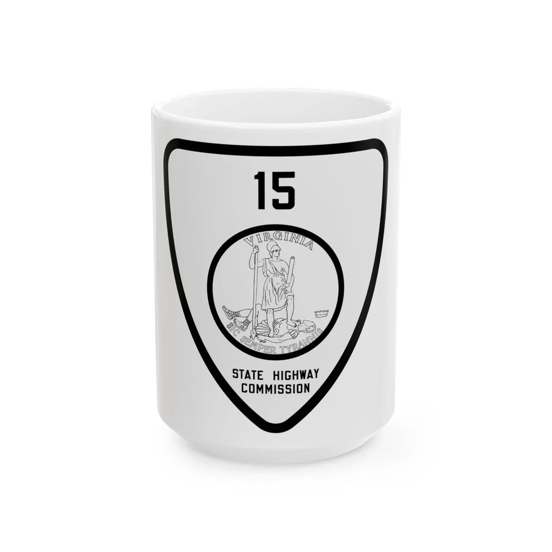 Virginia 15 1918 (Virginia) (Road Sign) White Coffee Mug 15oz - Go Mug Yourself