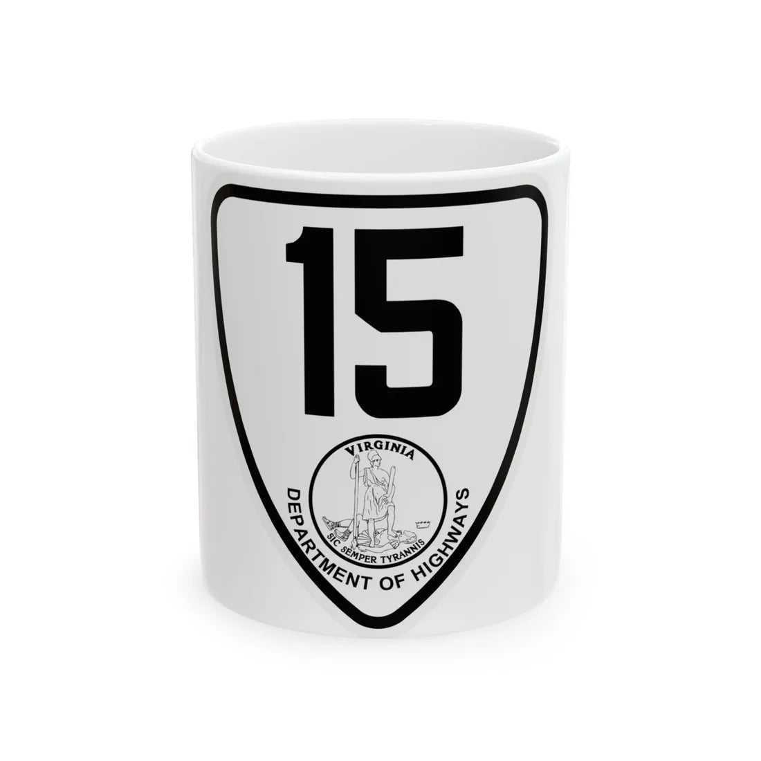 Virginia 15 1924 (Virginia) (Road Sign) White Coffee Mug 11oz - Go Mug Yourself
