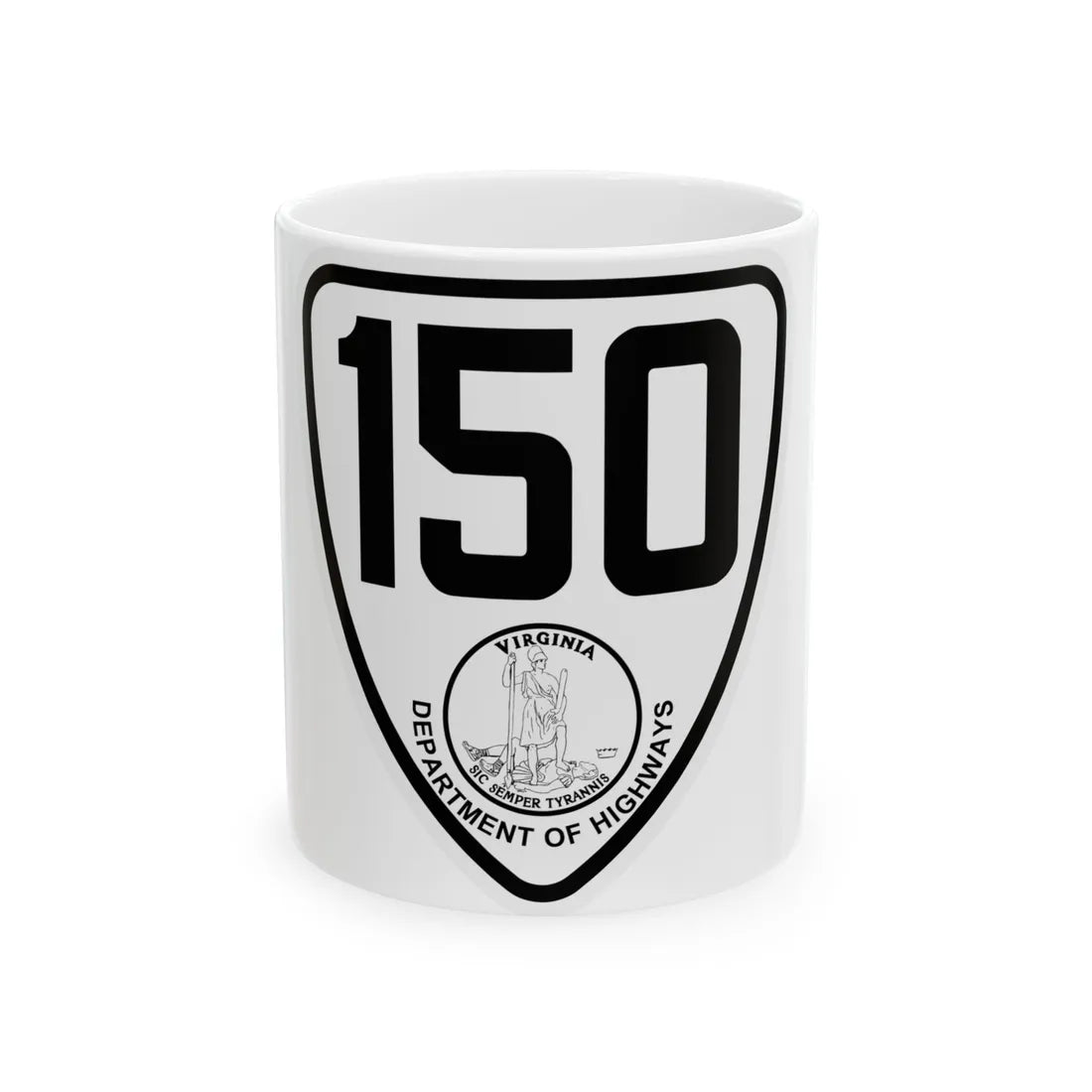 Virginia 150 1924 (Virginia) (Road Sign) White Coffee Mug 11oz - Go Mug Yourself