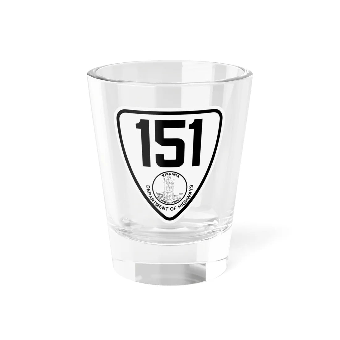 Virginia 151 1924 (Virginia) (Road Sign) Shot Glass 1.5oz 1.5oz - Go Mug Yourself