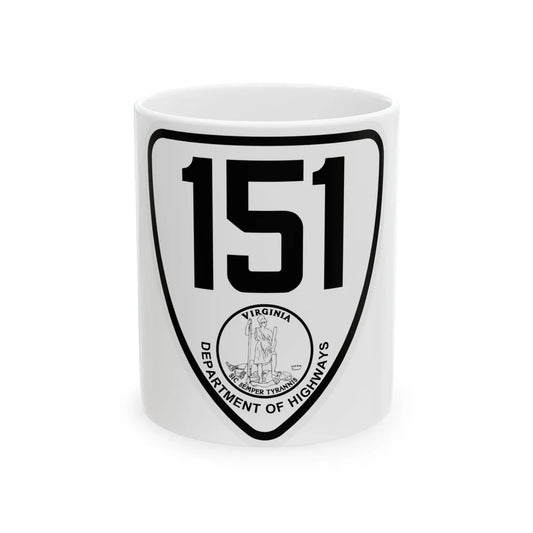 Virginia 151 1924 (Virginia) (Road Sign) White Coffee Mug 11oz - Go Mug Yourself