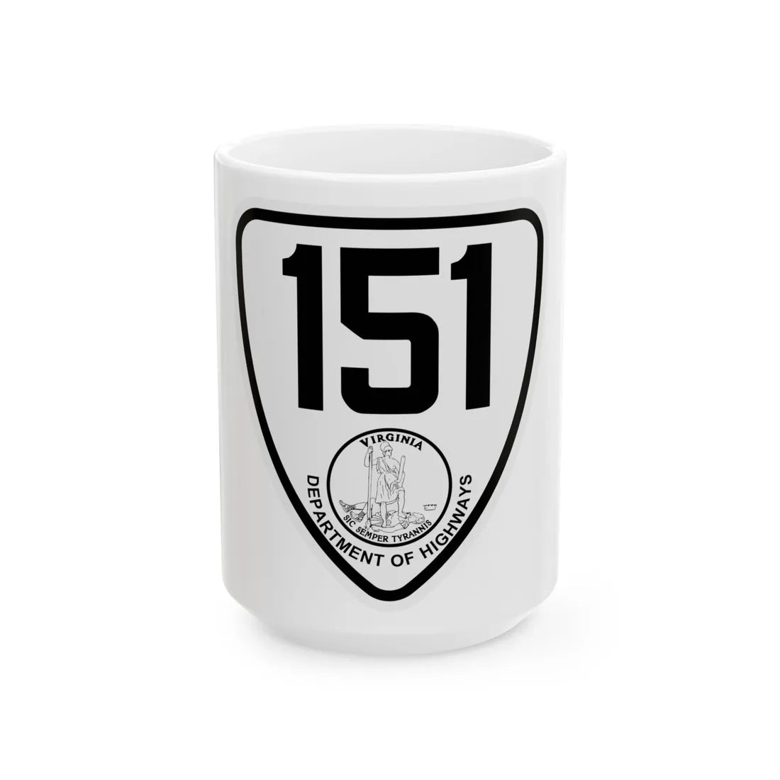 Virginia 151 1924 (Virginia) (Road Sign) White Coffee Mug 15oz - Go Mug Yourself