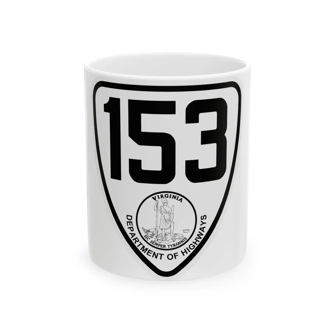 Virginia 153 1924 (Virginia) (Road Sign) White Coffee Mug 11oz - Go Mug Yourself