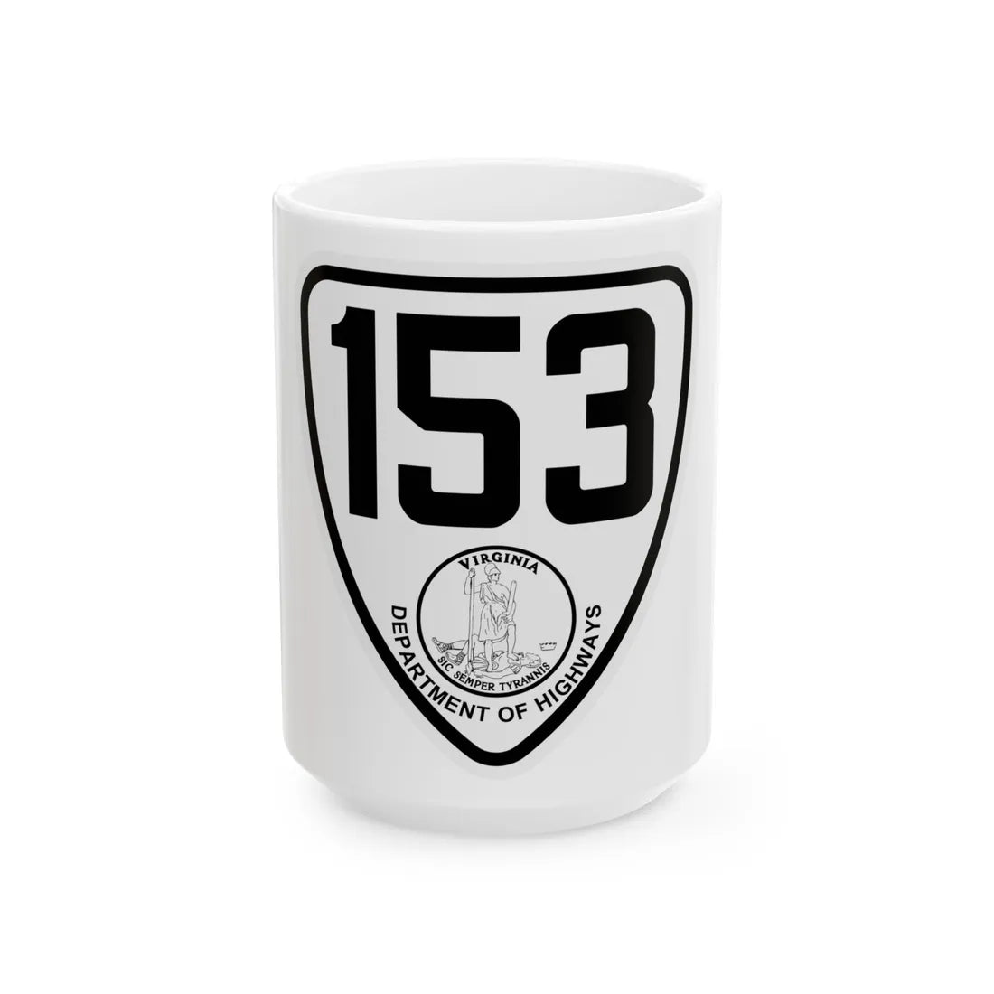 Virginia 153 1924 (Virginia) (Road Sign) White Coffee Mug 15oz - Go Mug Yourself