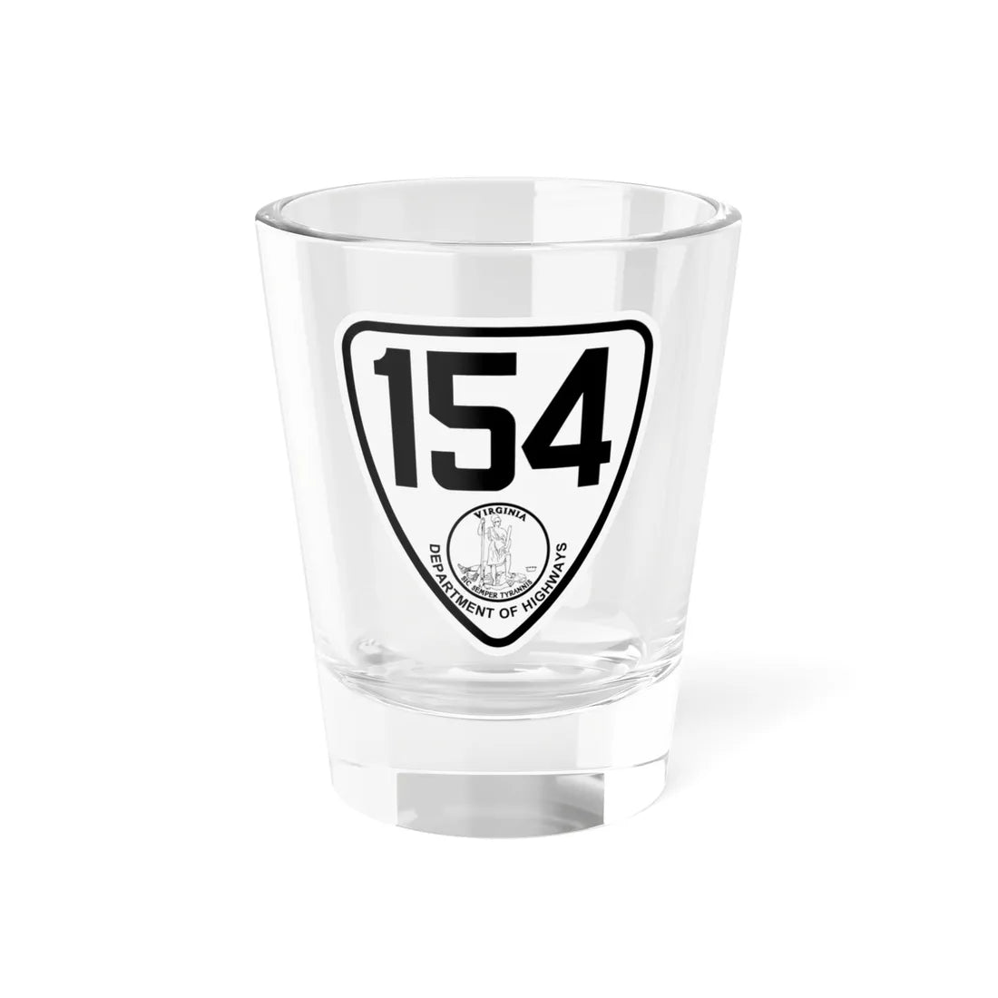 Virginia 154 1924 (Virginia) (Road Sign) Shot Glass 1.5oz 1.5oz - Go Mug Yourself