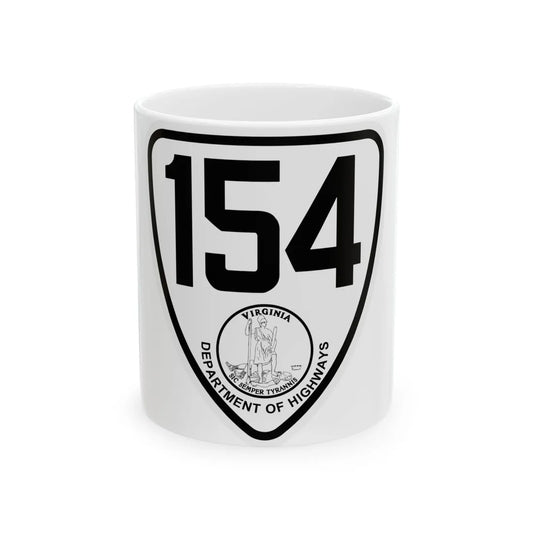 Virginia 154 1924 (Virginia) (Road Sign) White Coffee Mug 11oz - Go Mug Yourself