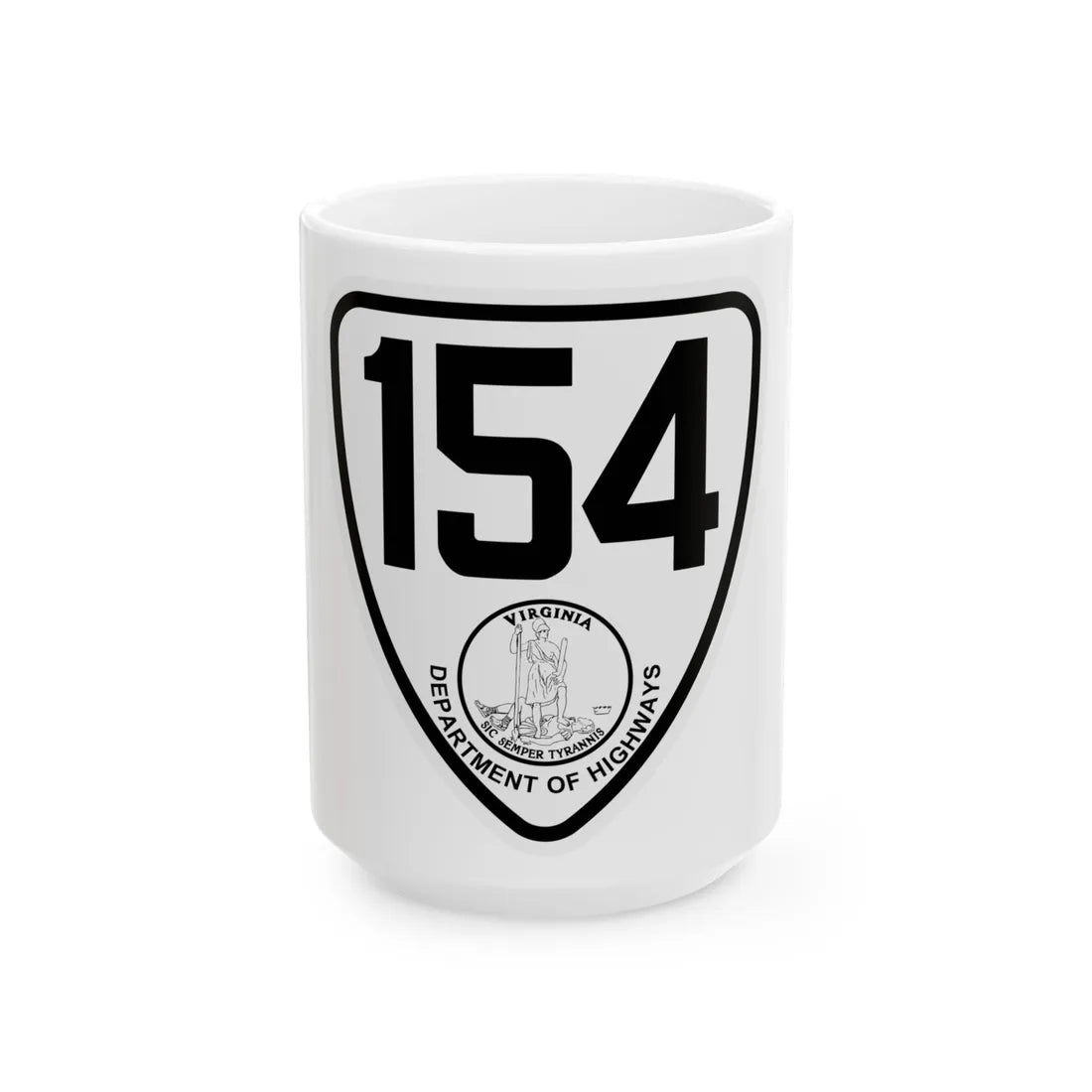 Virginia 154 1924 (Virginia) (Road Sign) White Coffee Mug 15oz - Go Mug Yourself
