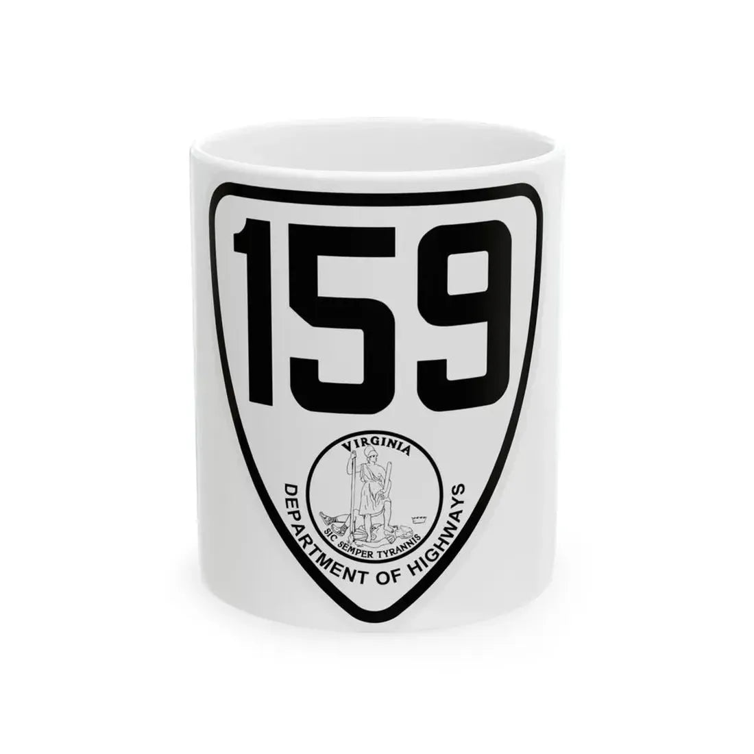 Virginia 159 1924 (Virginia) (Road Sign) White Coffee Mug 11oz - Go Mug Yourself