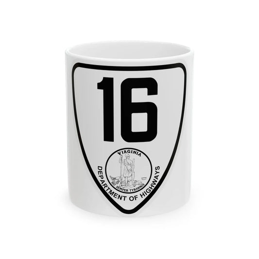 Virginia 16 1924 (Virginia) (Road Sign) White Coffee Mug 11oz - Go Mug Yourself