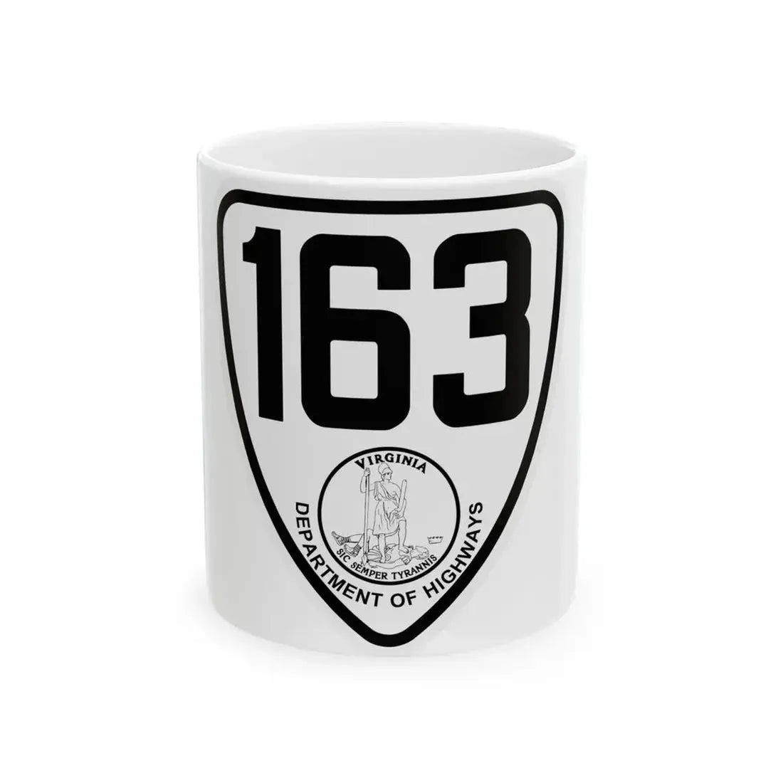 Virginia 163 1924 (Virginia) (Road Sign) White Coffee Mug 11oz - Go Mug Yourself