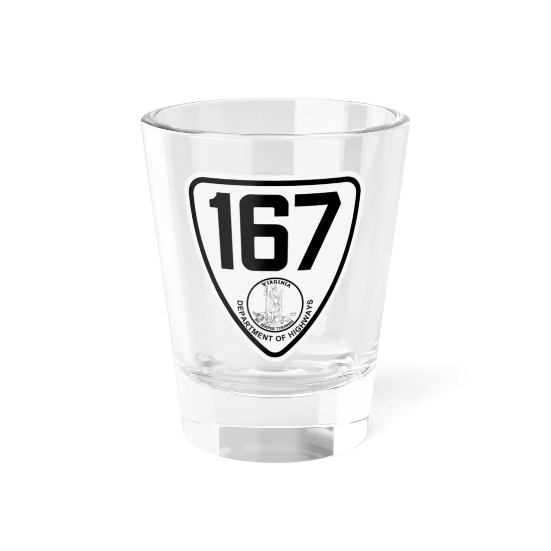 Virginia 167 1924 (Virginia) (Road Sign) Shot Glass 1.5oz 1.5oz - Go Mug Yourself