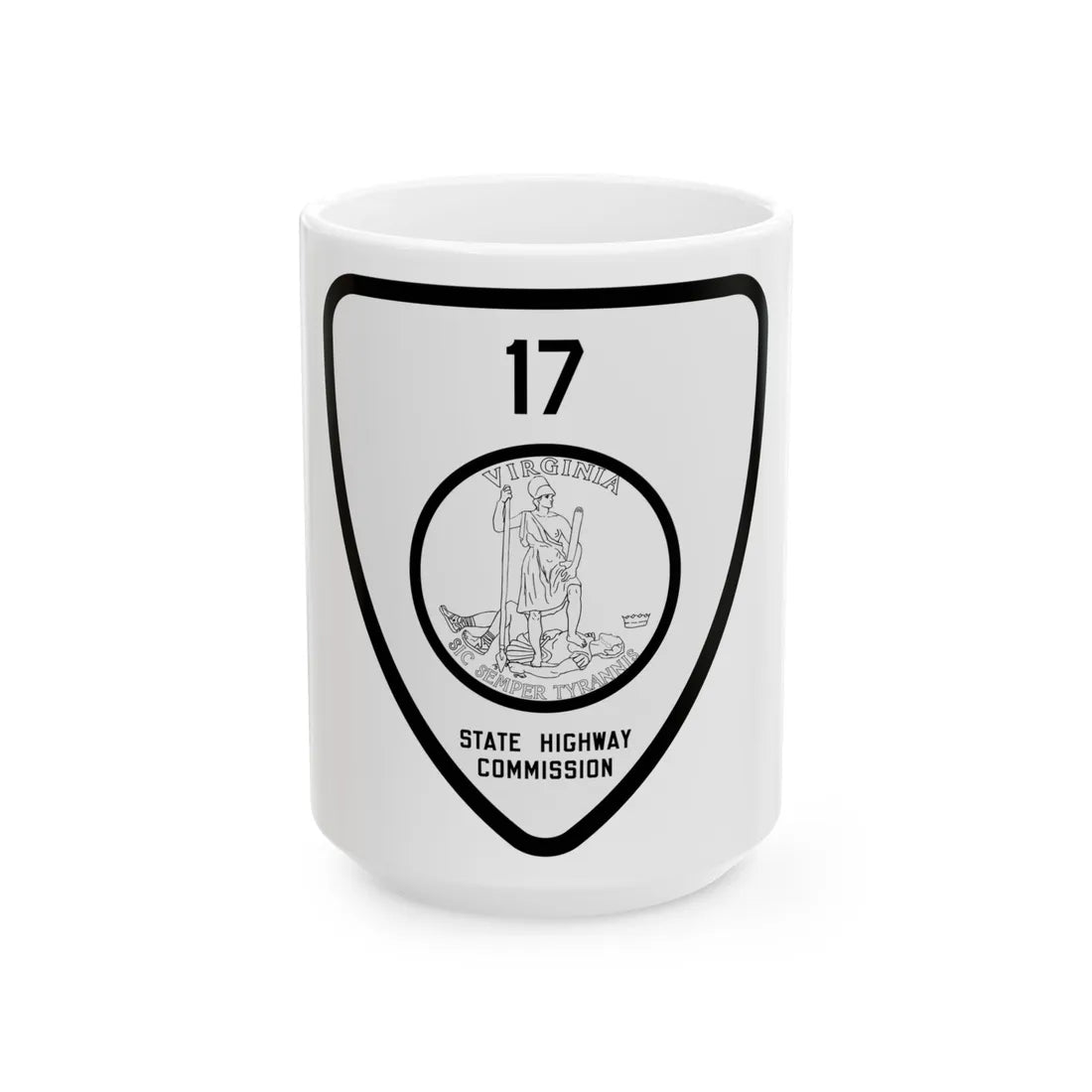 Virginia 17 1918 (Virginia) (Road Sign) White Coffee Mug 15oz - Go Mug Yourself