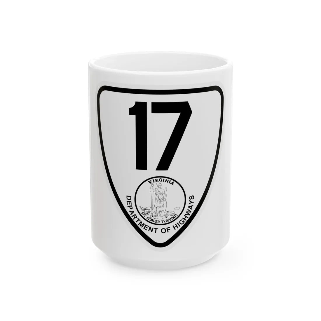 Virginia 17 1924 (Virginia) (Road Sign) White Coffee Mug 15oz - Go Mug Yourself