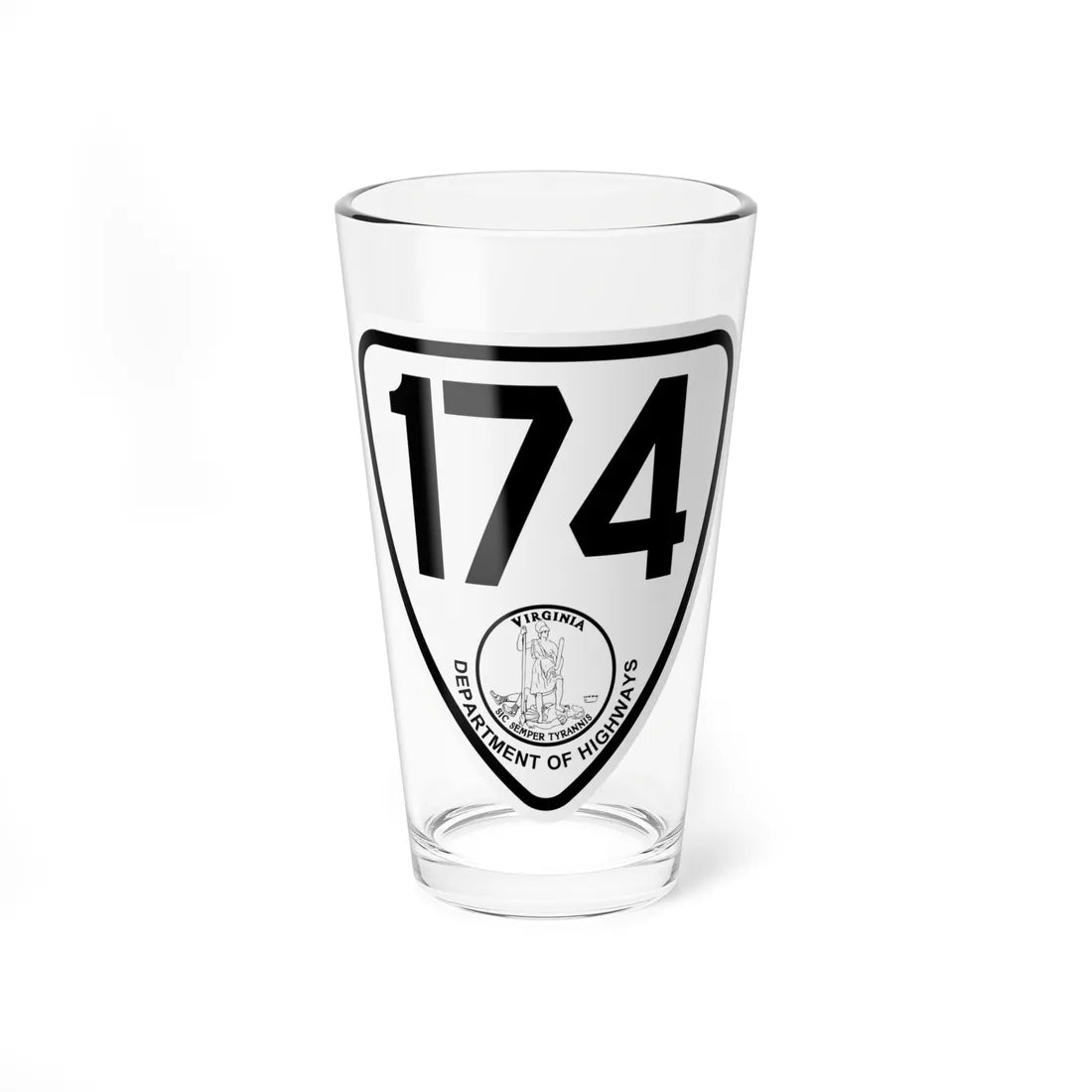 Virginia 174 1924 (Virginia) (Road Sign) Pint Glss 16oz 16oz - Go Mug Yourself