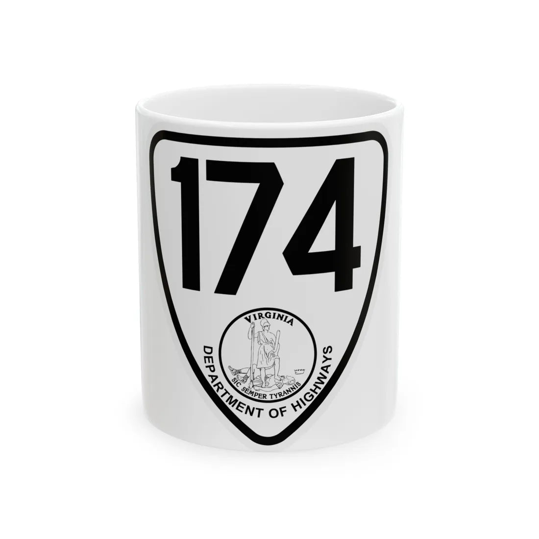 Virginia 174 1924 (Virginia) (Road Sign) White Coffee Mug 11oz - Go Mug Yourself
