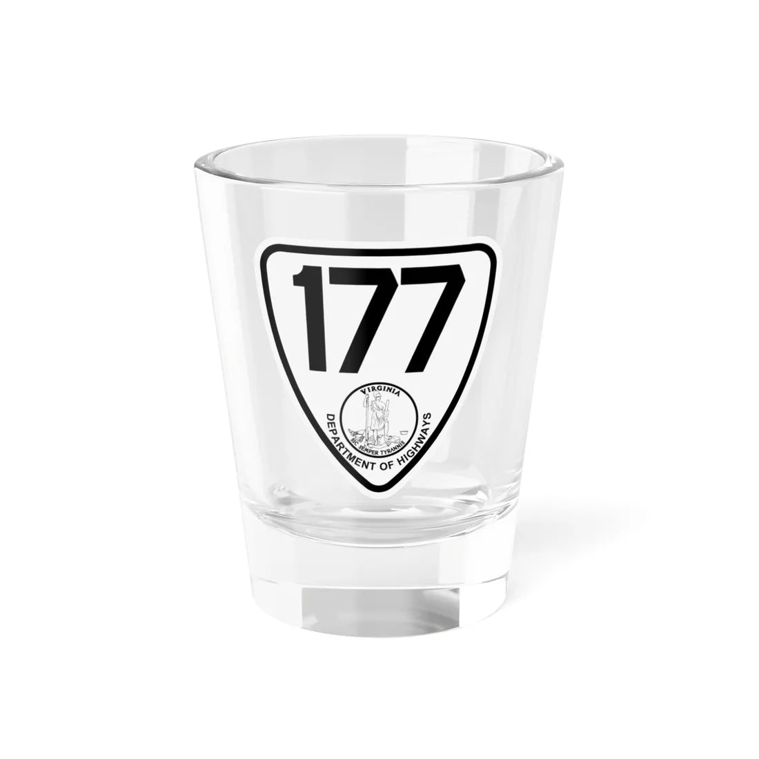 Virginia 177 1924 (Virginia) (Road Sign) Shot Glass 1.5oz 1.5oz - Go Mug Yourself