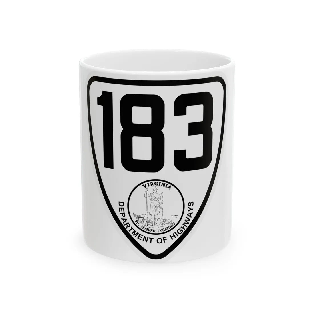 Virginia 183 1924 (Virginia) (Road Sign) White Coffee Mug 11oz - Go Mug Yourself