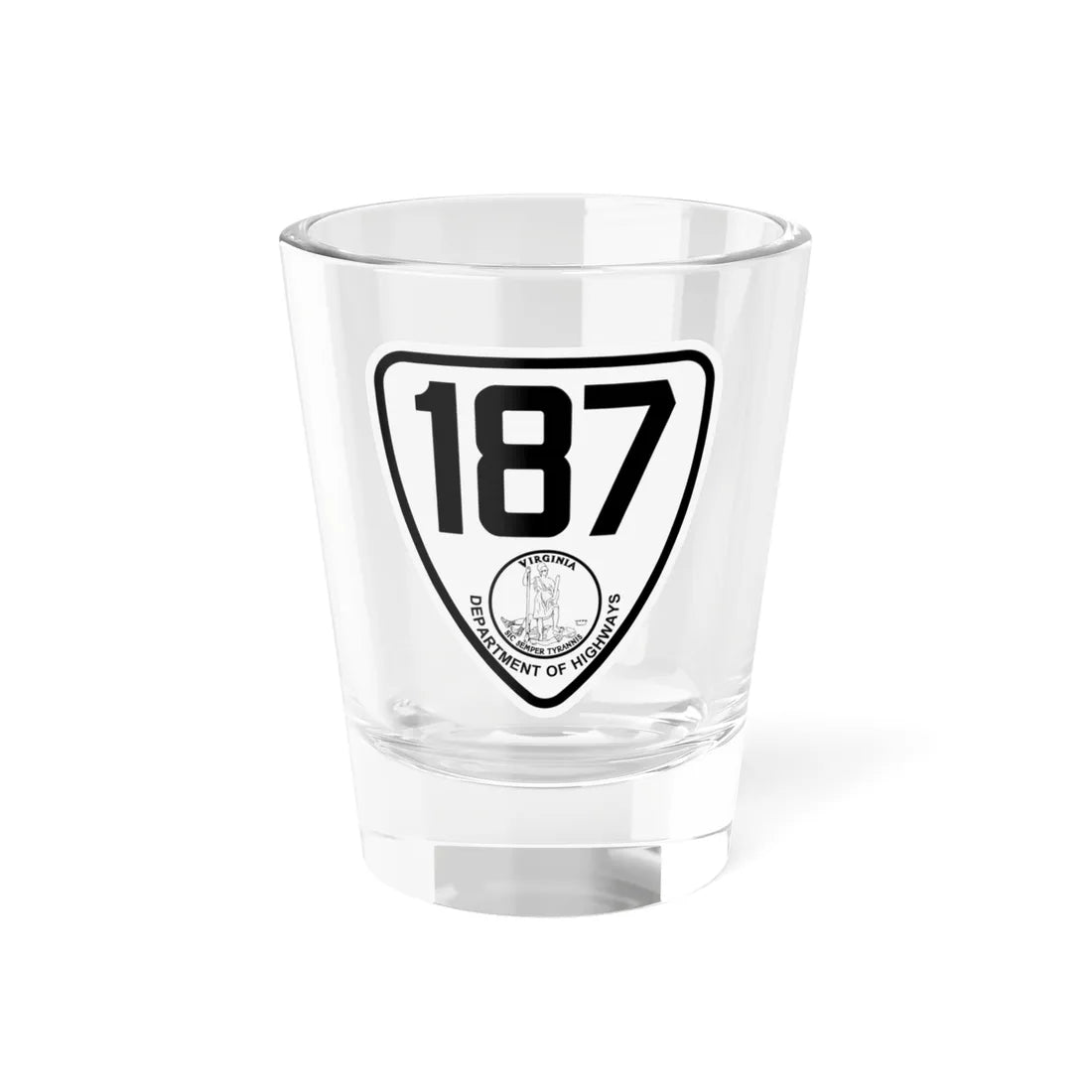 Virginia 187 1924 (Virginia) (Road Sign) Shot Glass 1.5oz 1.5oz - Go Mug Yourself
