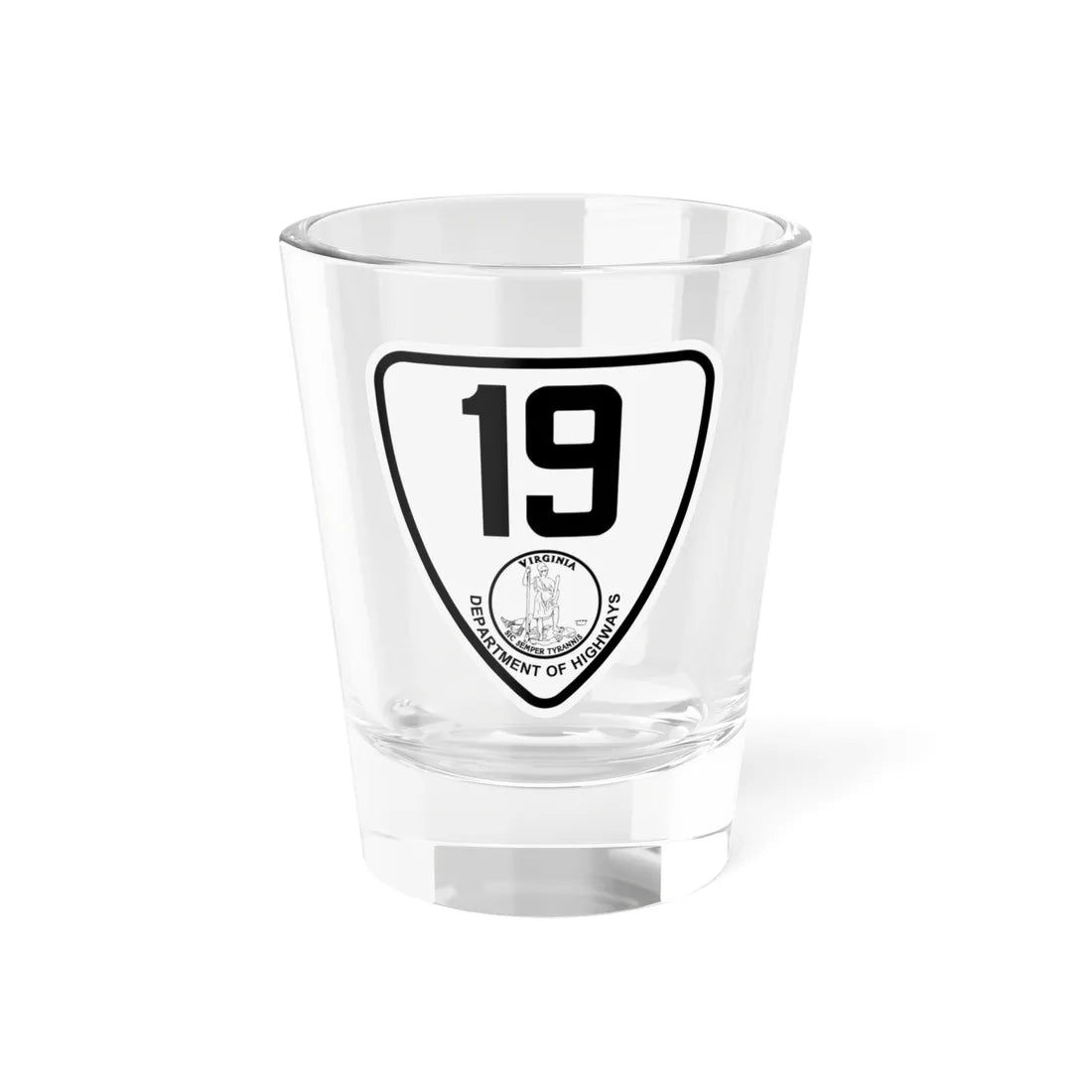 Virginia 19 1924 (Virginia) (Road Sign) Shot Glass 1.5oz 1.5oz - Go Mug Yourself