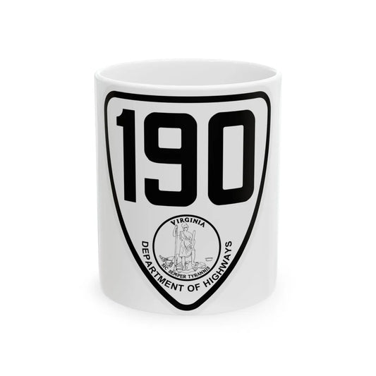 Virginia 190 1924 (Virginia) (Road Sign) White Coffee Mug 11oz - Go Mug Yourself