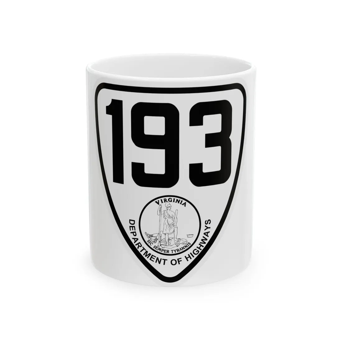 Virginia 193 1924 (Virginia) (Road Sign) White Coffee Mug 11oz - Go Mug Yourself