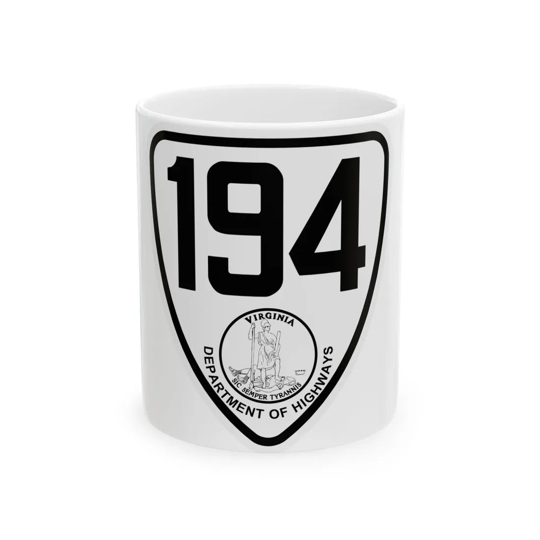 Virginia 194 1924 (Virginia) (Road Sign) White Coffee Mug 11oz - Go Mug Yourself