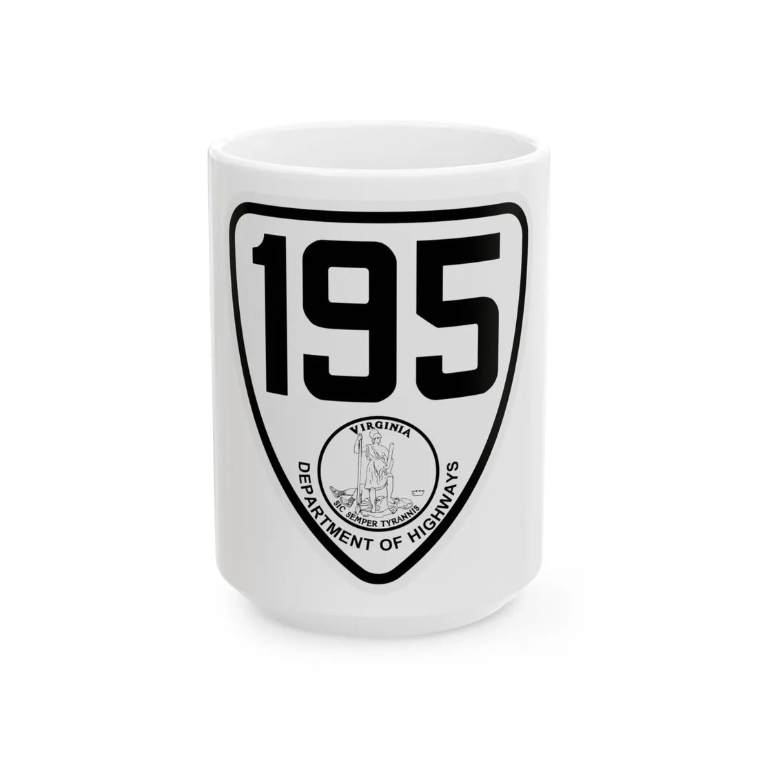 Virginia 195 1924 (Virginia) (Road Sign) White Coffee Mug 15oz - Go Mug Yourself
