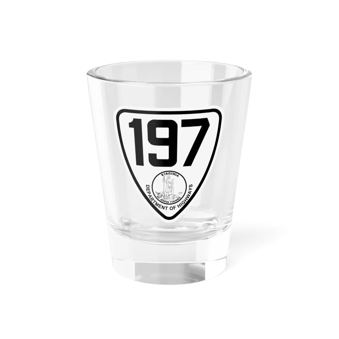 Virginia 197 1924 (Virginia) (Road Sign) Shot Glass 1.5oz 1.5oz - Go Mug Yourself