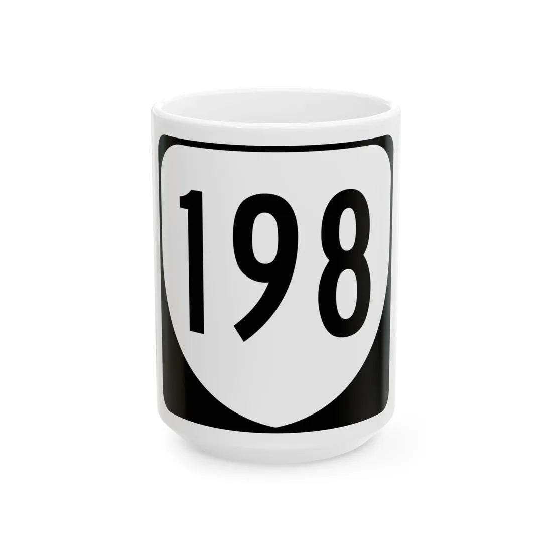 Virginia 198 1980 (Virginia) (Road Sign) White Coffee Mug 15oz - Go Mug Yourself
