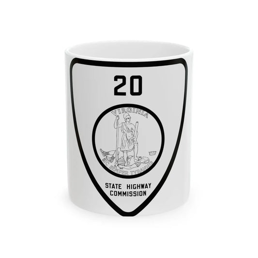 Virginia 20 1918 (Virginia) (Road Sign) White Coffee Mug 11oz - Go Mug Yourself