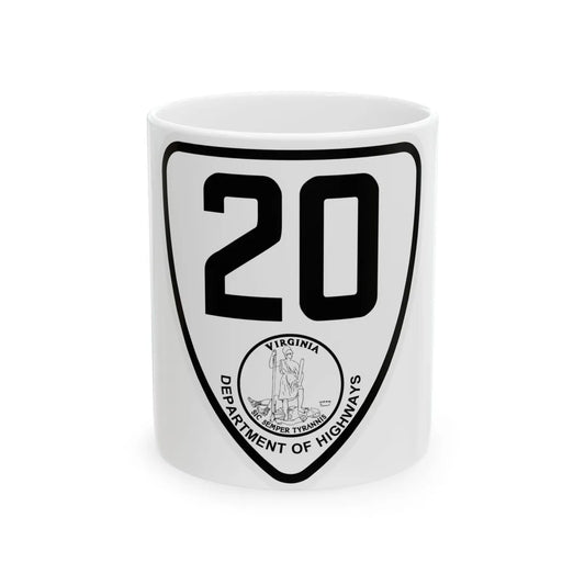 Virginia 20 1924 (Virginia) (Road Sign) White Coffee Mug 11oz - Go Mug Yourself