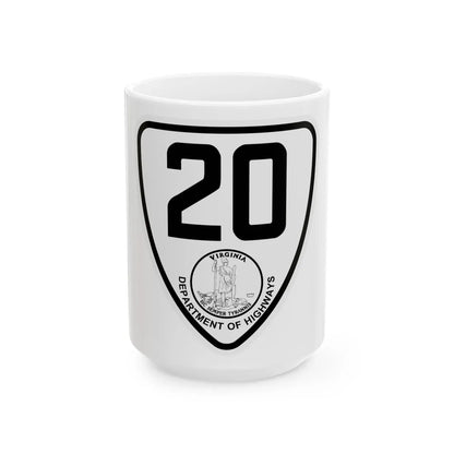 Virginia 20 1924 (Virginia) (Road Sign) White Coffee Mug 15oz - Go Mug Yourself