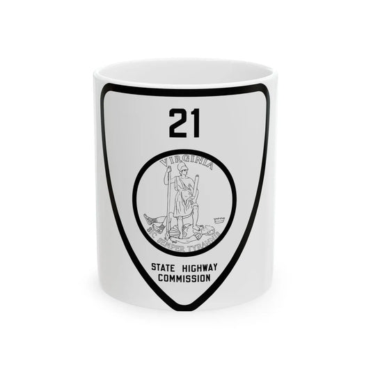 Virginia 21 1918 (Virginia) (Road Sign) White Coffee Mug 11oz - Go Mug Yourself