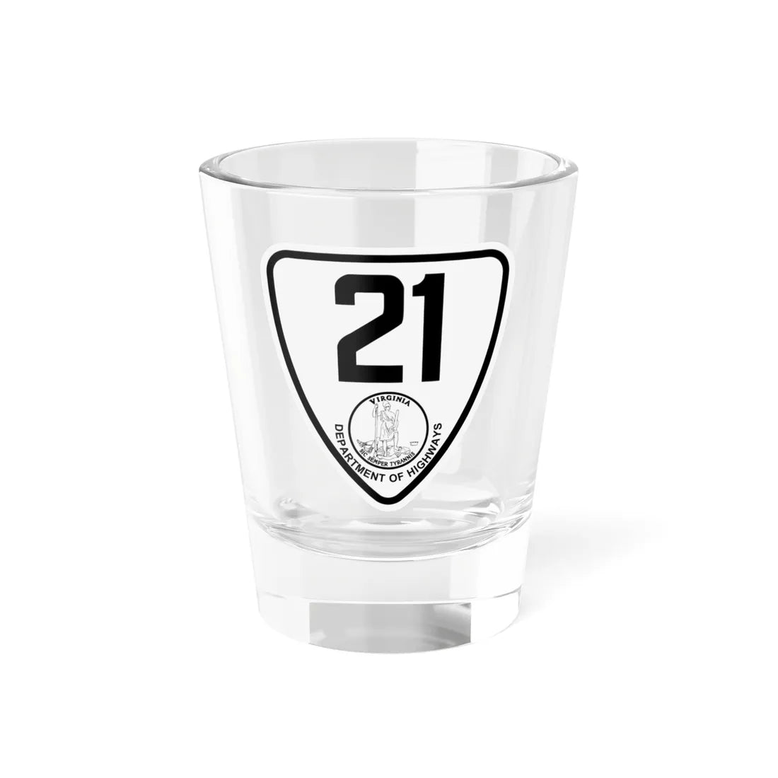 Virginia 21 1924 (Virginia) (Road Sign) Shot Glass 1.5oz 1.5oz - Go Mug Yourself
