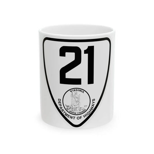 Virginia 21 1924 (Virginia) (Road Sign) White Coffee Mug 11oz - Go Mug Yourself
