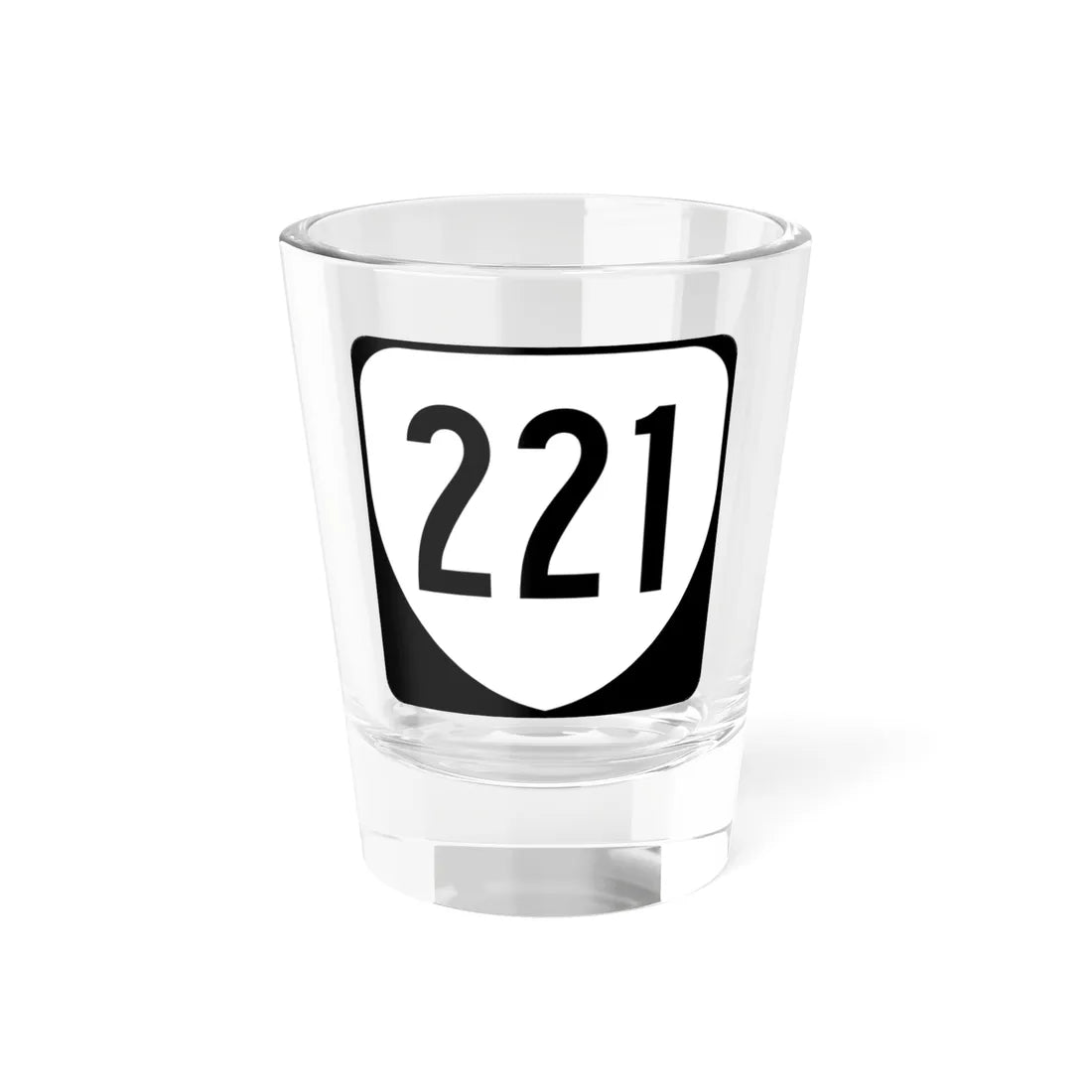 Virginia 221 1980 (Virginia) (Road Sign) Shot Glass 1.5oz 1.5oz - Go Mug Yourself