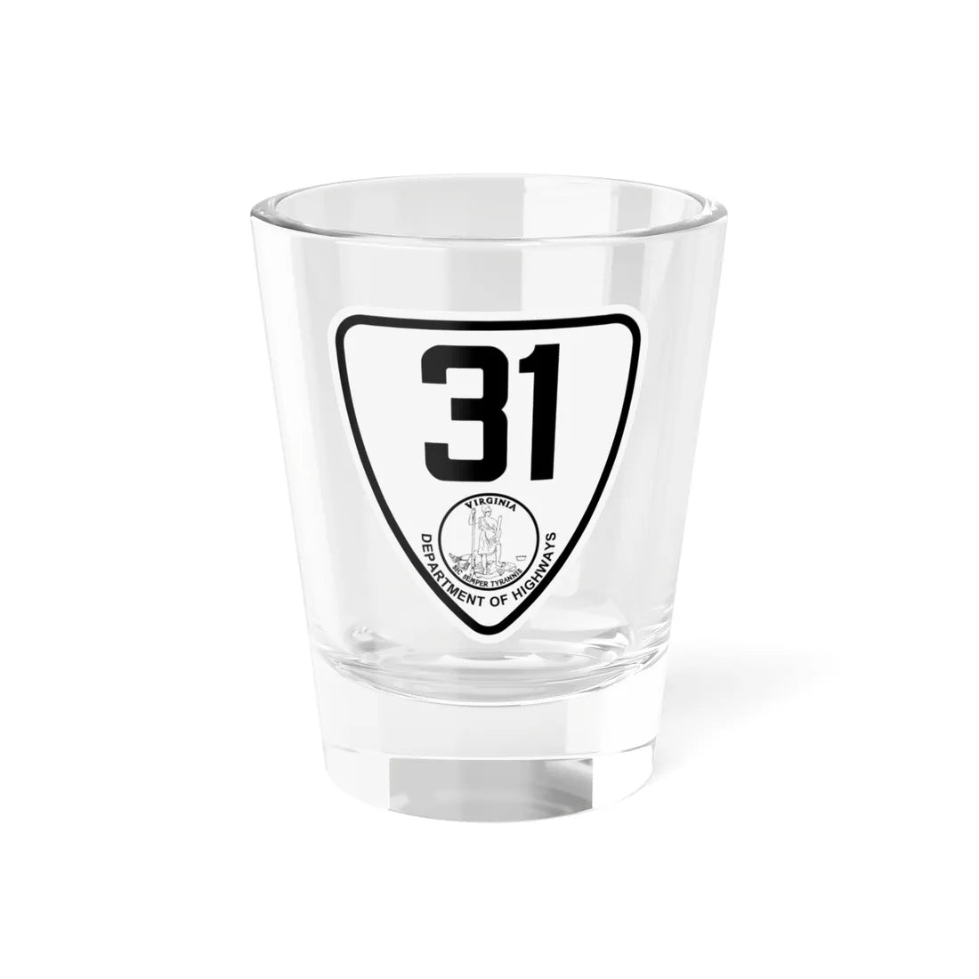 Virginia 31 1924 (Virginia) (Road Sign) Shot Glass 1.5oz 1.5oz - Go Mug Yourself