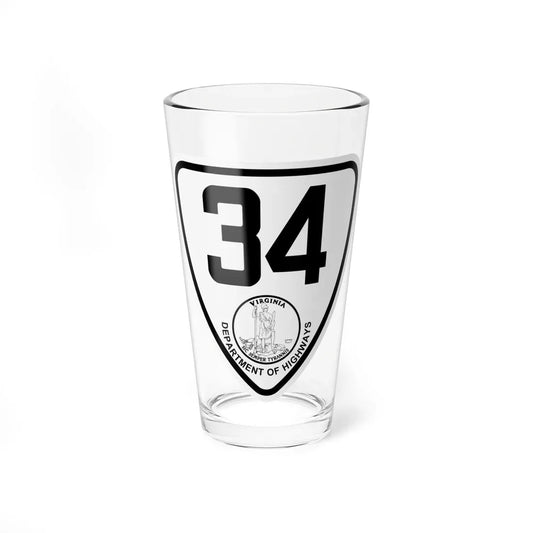 Virginia 34 1924 (Virginia) (Road Sign) Pint Glass 16oz 16oz - Go Mug Yourself