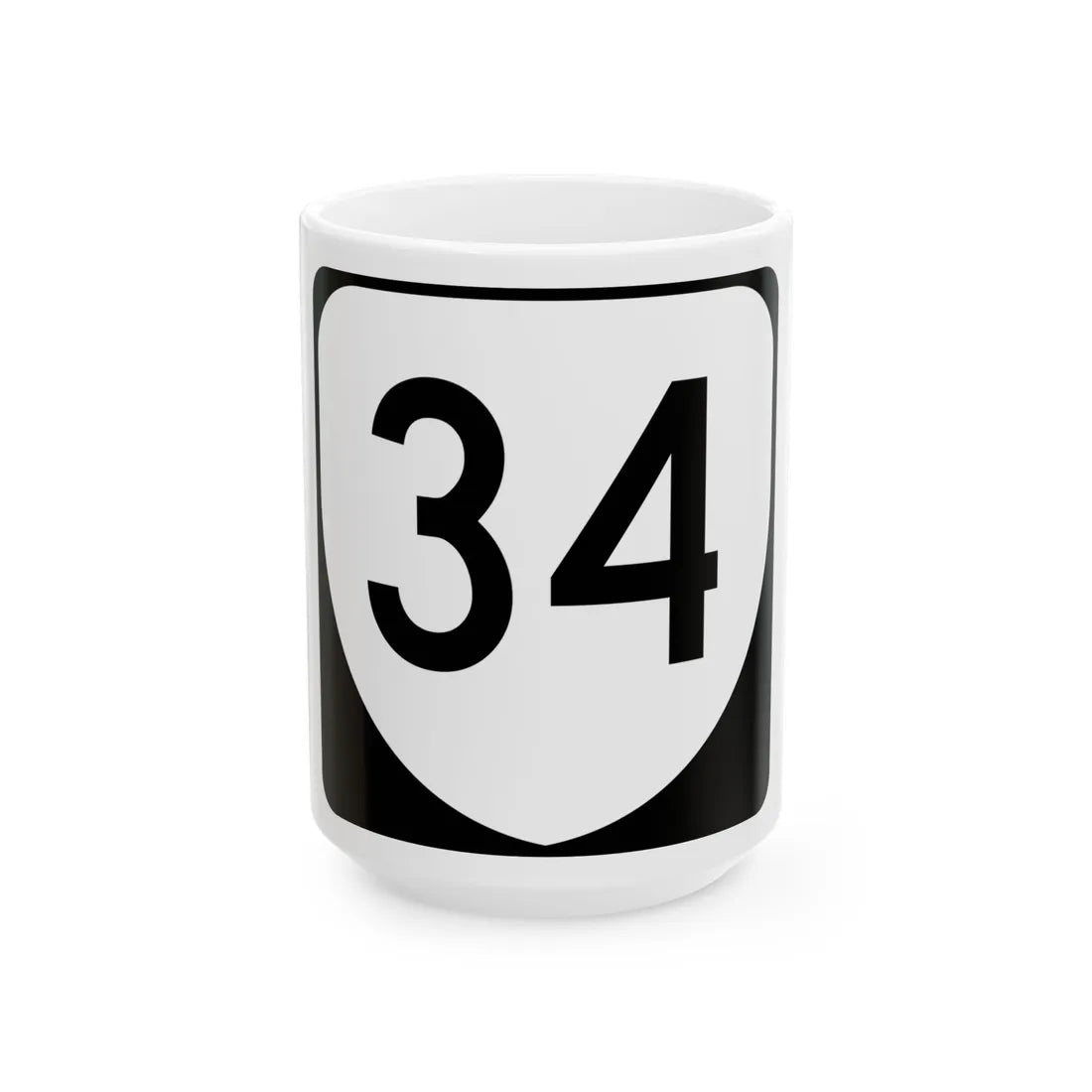 Virginia 34 (Virginia) (Road Sign) White Coffee Mug 15oz - Go Mug Yourself