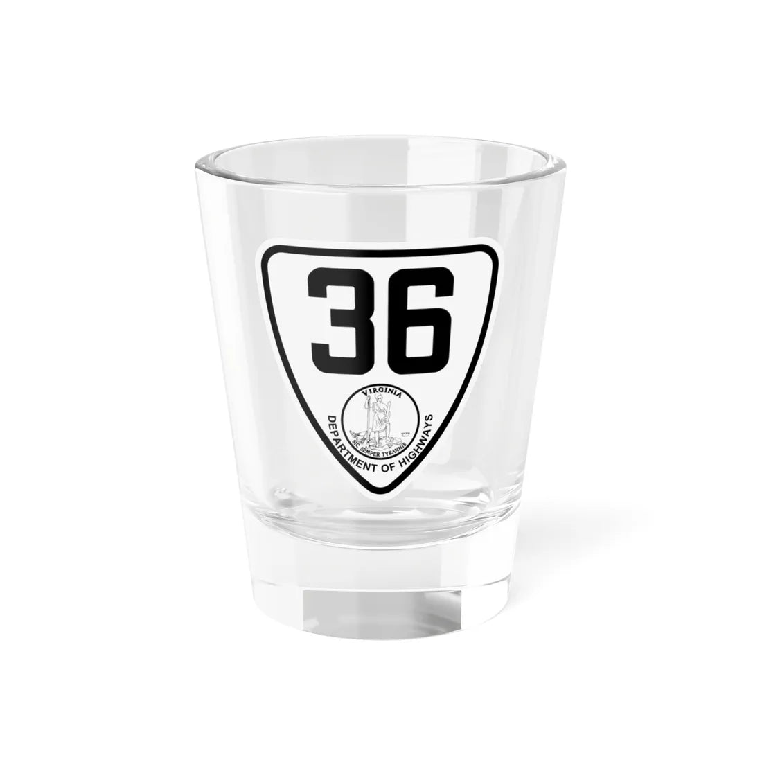 Virginia 36 1924 (Virginia) (Road Sign) Shot Glass 1.5oz 1.5oz - Go Mug Yourself