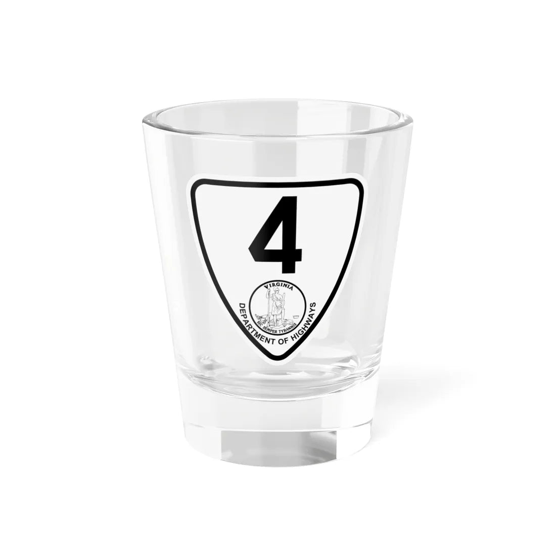 Virginia 4 1924 (Virginia) (Road Sign) Shot Glass 1.5oz 1.5oz - Go Mug Yourself