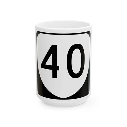 Virginia 40 (Virginia) (Road Sign) White Coffee Mug 15oz - Go Mug Yourself