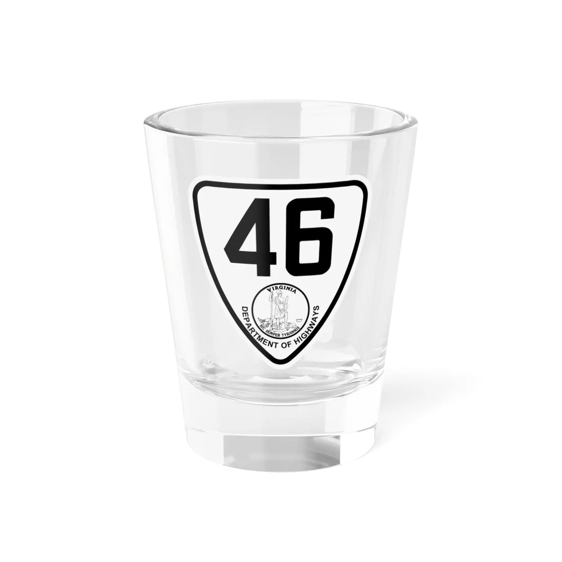 Virginia 46 1924 (Virginia) (Road Sign) Shot Glass 1.5oz 1.5oz - Go Mug Yourself