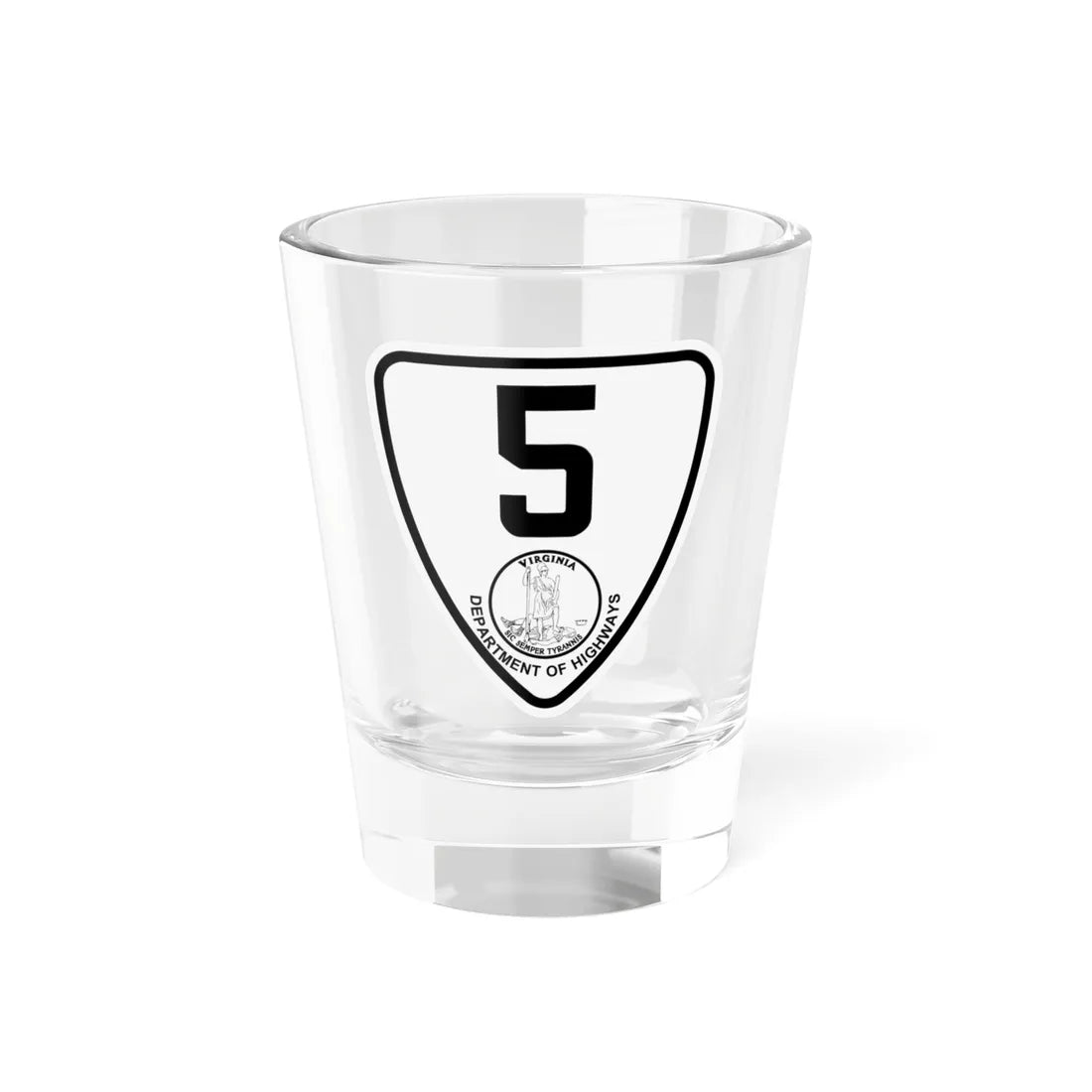 Virginia 5 1924 (Virginia) (Road Sign) Shot Glass 1.5oz 1.5oz - Go Mug Yourself