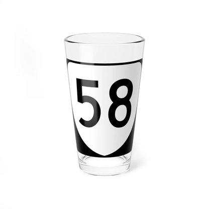 Virginia 58 (Virginia) (Road Sign) Pint Glss 16oz 16oz - Go Mug Yourself