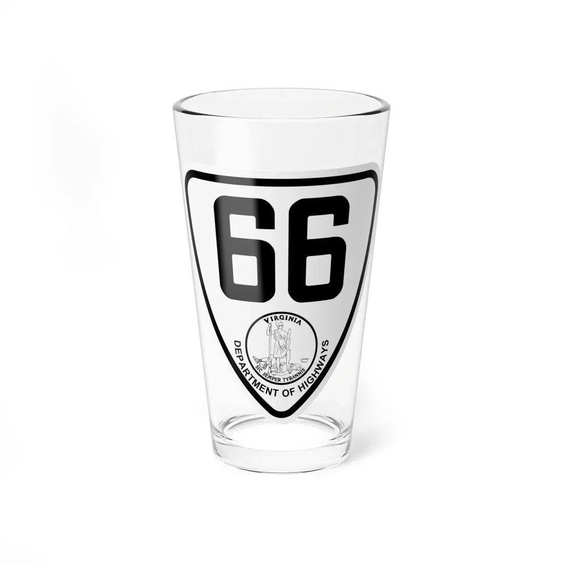 Virginia 66 1924 (Virginia) (Road Sign) Pint Glass 16oz 16oz - Go Mug Yourself