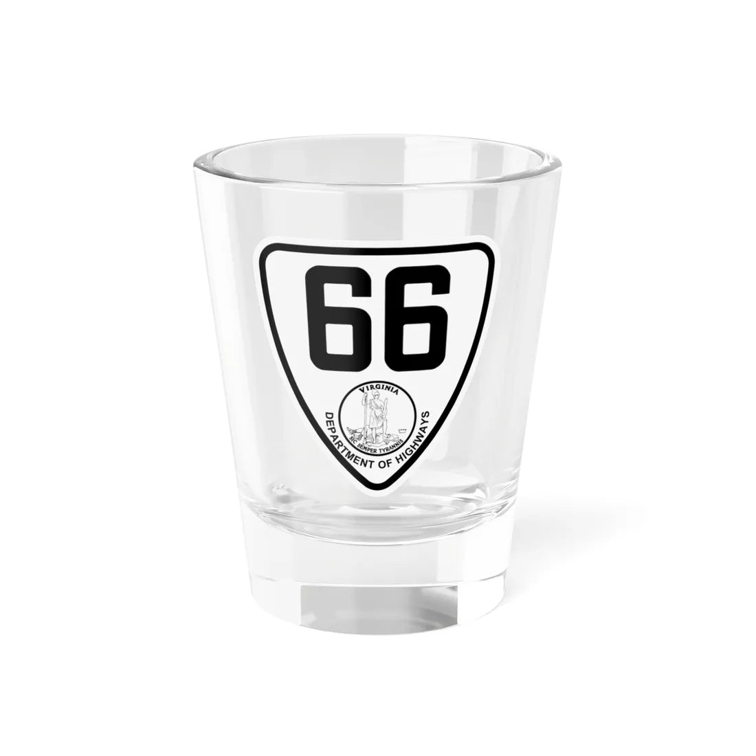 Virginia 66 1924 (Virginia) (Road Sign) Shot Glass 1.5oz 1.5oz - Go Mug Yourself