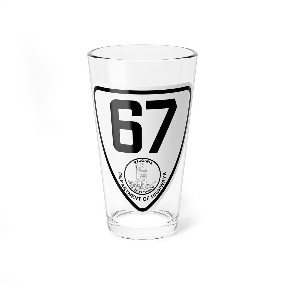 Virginia 67 1924 (Virginia) (Road Sign) Pint Glss 16oz 16oz - Go Mug Yourself
