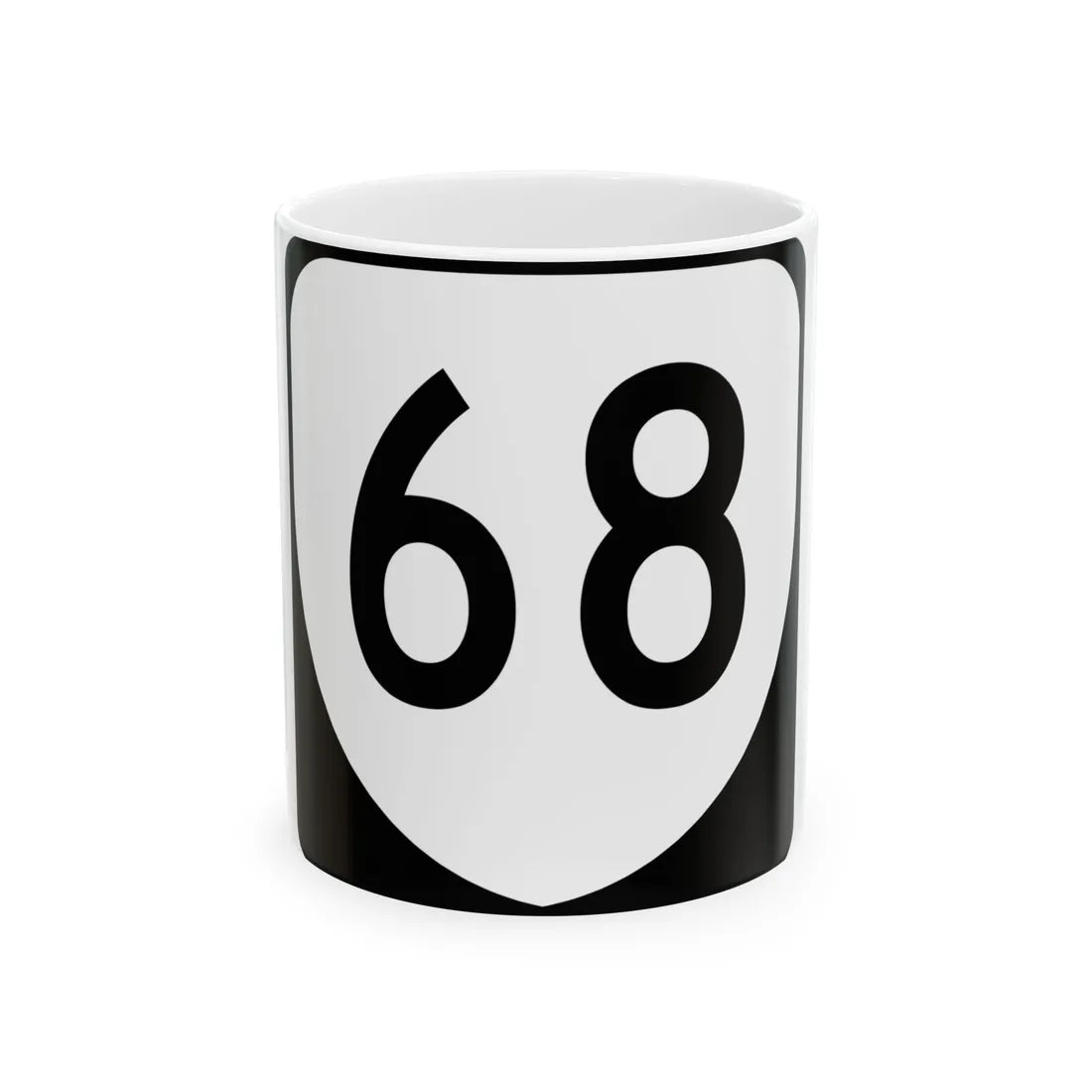 Virginia 68 (Virginia) (Road Sign) White Coffee Mug 11oz - Go Mug Yourself